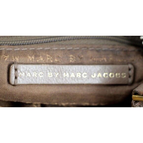 Marc Jacobs BROWN LAMB LEATHER ZIP EXPANDABLE HOBO SHOULDER BAG PURSE HANDBAG - Picture 9 of 16